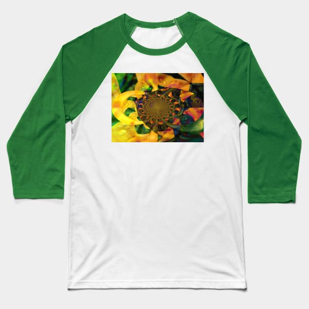 Daffodil Vortex Baseball T-Shirt by ARTWORKandBEYOND